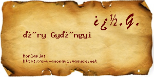 Őry Gyöngyi névjegykártya