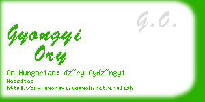 gyongyi ory business card